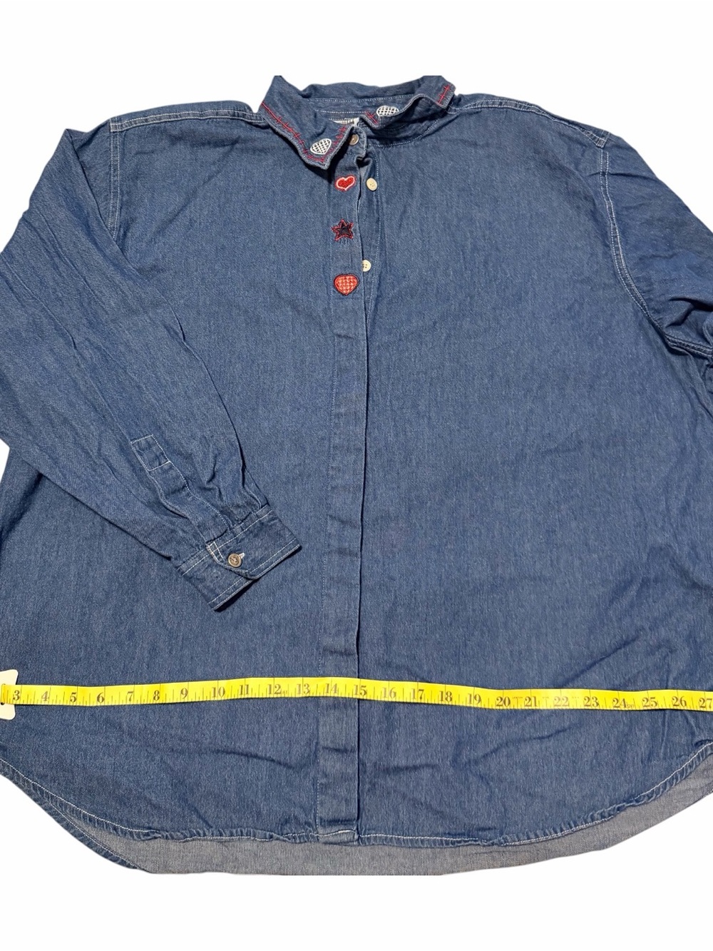 Women’s plus size Denim Button-Up Shirt in Blue